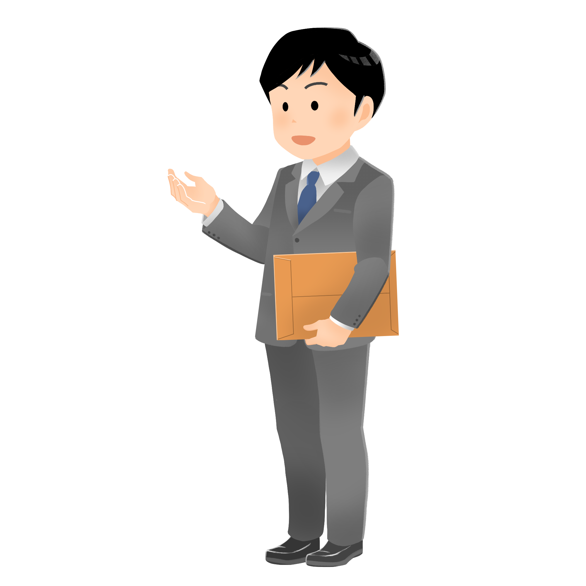 3382笑顔で案内をするビジネスマン（男性）